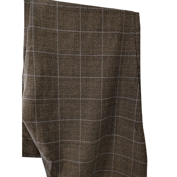Talbots Heritage Brown Blue Plaid Wool Blend Trousers Pants Womens 14WP Petite - Picture 8 of 9